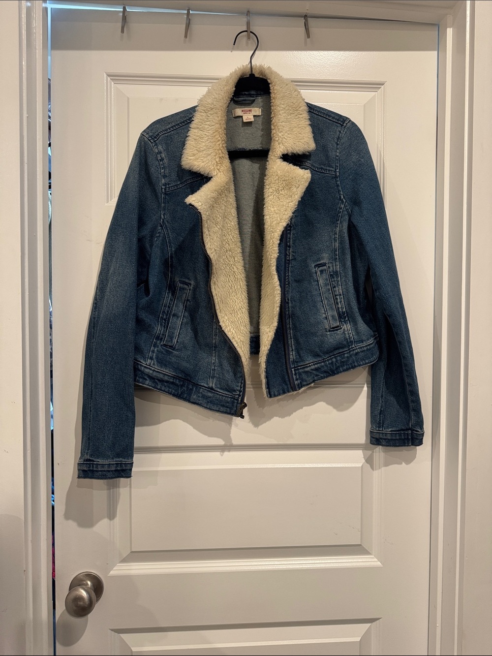 Mossimo Supply Co Sherpa front Lined Denim Jacket - Blue